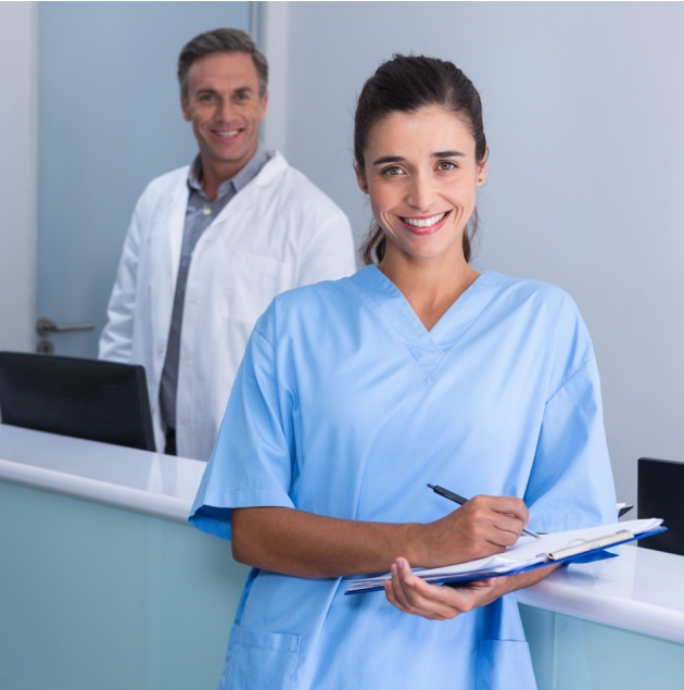 Front desk of the Elon Health Urgent Care walk-in clinic in Davenport, FL